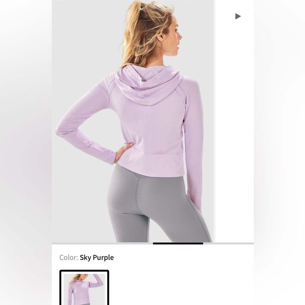 Fabletics Ada Seamless Long-sleeve Hoodie | Size L | color sky purple